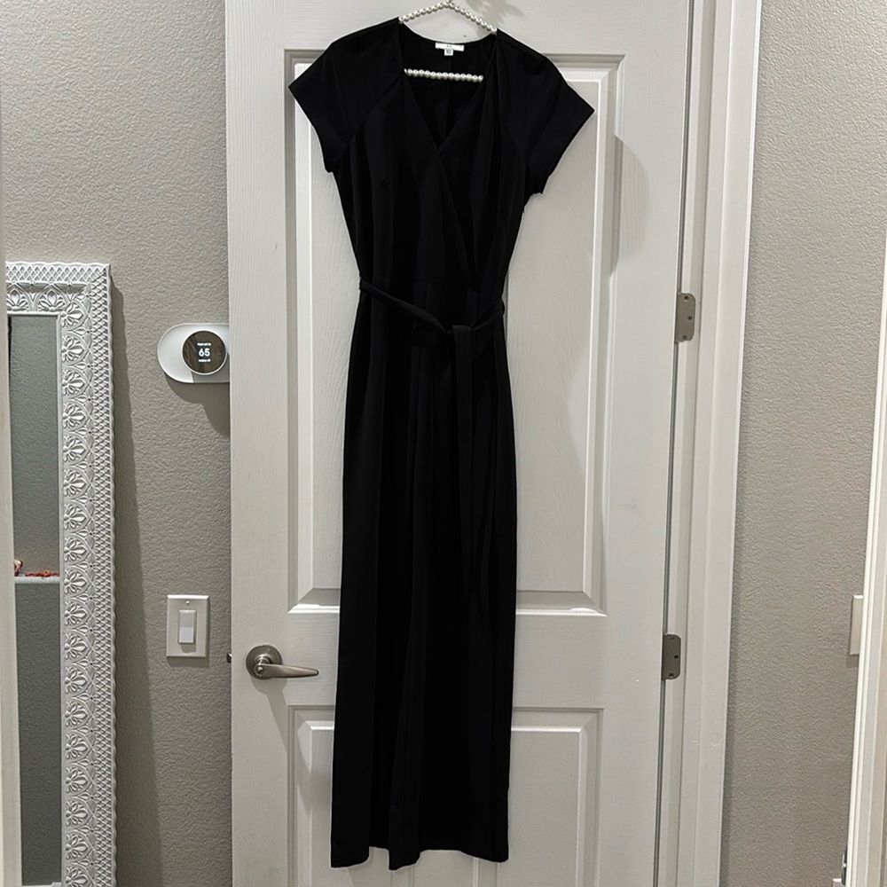 Halston black wide leg jumpsuit
